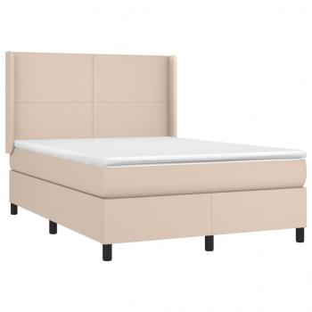 Boxspringbett Matratze Cappuccino-Braun 140x190cm Kunstleder