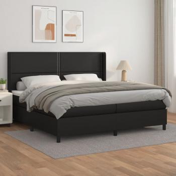 ARDEBO.de - Boxspringbett mit Matratze Schwarz 200x200 cm Kunstleder