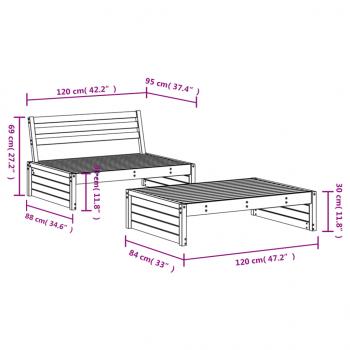 2-tlg. Garten-Lounge-Set Kiefernholz Imprägniert