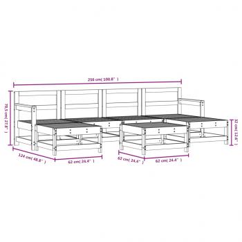 7-tlg. Garten-Lounge-Set Massivholz Kiefer