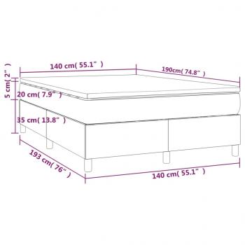 Boxspringbett mit Matratze Creme 140x190 cm Kunstleder