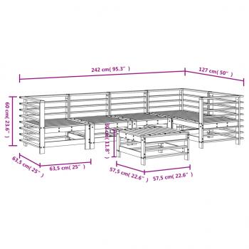 6-tlg. Garten-Lounge-Set Massivholz Douglasie