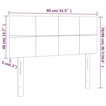 LED Kopfteil Rosa 80x5x78/88 cm Samt