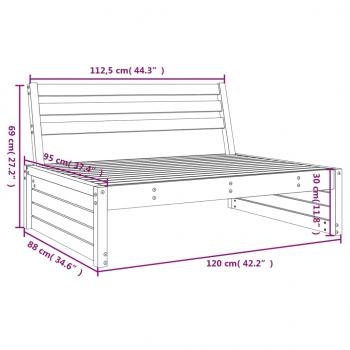 Garten-Mittelsofa 120x80 cm Kiefernholz Imprägniert