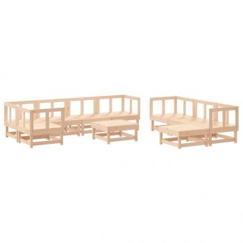 10-tlg. Garten-Lounge-Set Massivholz Kiefer