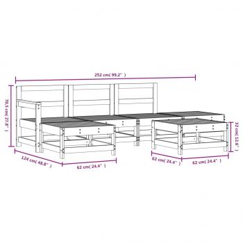 6-tlg. Garten-Lounge-Set Massivholz Kiefer