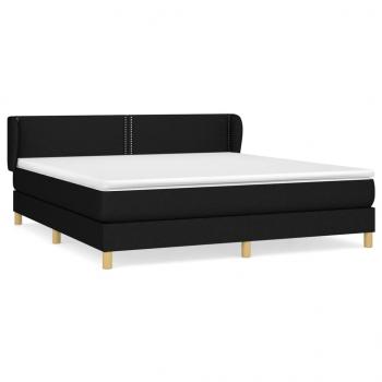 Boxspringbett mit Matratze Schwarz 160x200 cm Stoff