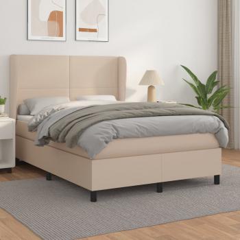 ARDEBO.de - Boxspringbett Matratze Cappuccino-Braun 140x190cm Kunstleder