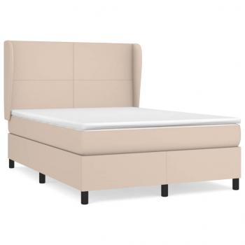 Boxspringbett Matratze Cappuccino-Braun 140x190cm Kunstleder