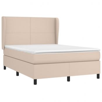 Boxspringbett Matratze Cappuccino-Braun 140x190cm Kunstleder