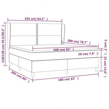 Boxspringbett mit Matratze Schwarz 160x200 cm Samt