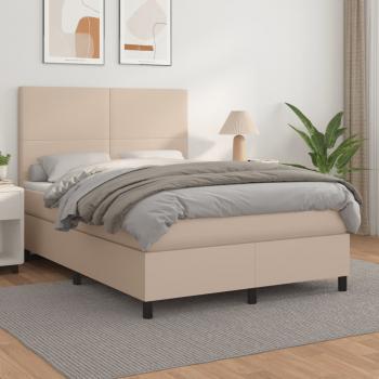 ARDEBO.de - Boxspringbett Matratze Cappuccino-Braun 140x190cm Kunstleder