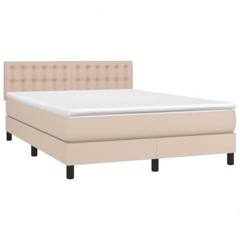 Boxspringbett Matratze Cappuccino-Braun 140x190cm Kunstleder