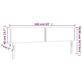 LED Kopfteil Schwarz 160x5x78/88 cm Stoff