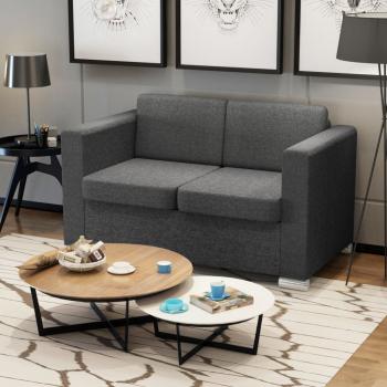 ARDEBO.de - 2-Sitzer Sofa Stoff Dunkelgrau