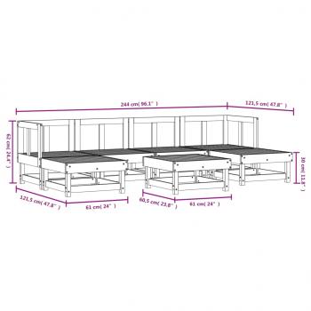 7-tlg. Garten-Lounge-Set Kiefernholz Imprägniert