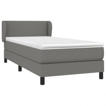 Boxspringbett mit Matratze Dunkelgrau 80x200 cm Stoff