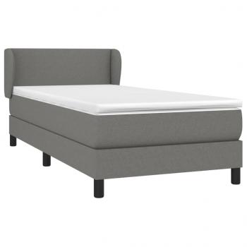 Boxspringbett mit Matratze Dunkelgrau 90x200 cm Stoff