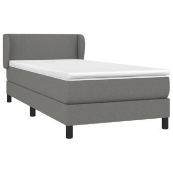 Boxspringbett mit Matratze Dunkelgrau 100x200 cm Stoff