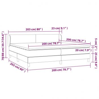 Boxspringbett mit Matratze Schwarz 200x200 cm Stoff