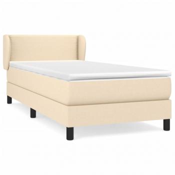 Boxspringbett mit Matratze Creme 90x190 cm Stoff