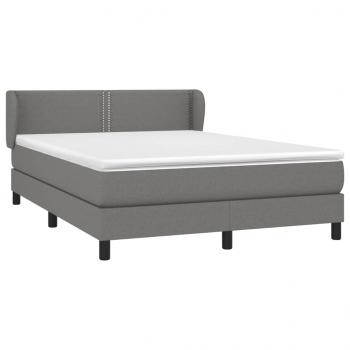 Boxspringbett mit Matratze Dunkelgrau 140x200 cm Stoff