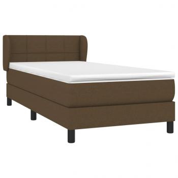 Boxspringbett mit Matratze Dunkelbraun 90x190 cm Stoff