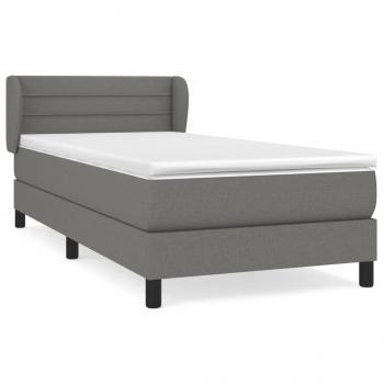 Boxspringbett mit Matratze Dunkelgrau 100x200 cm Stoff