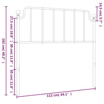 Kopfteil Metall Weiß 107 cm