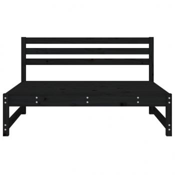 Garten-Mittelsofas 2 Stk. Schwarz 120x80 cm Massivholz Kiefer