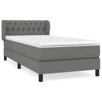 Boxspringbett mit Matratze Dunkelgrau 90x190 cm Stoff