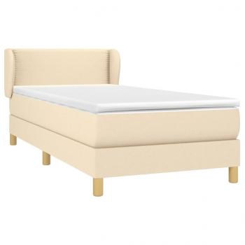 Boxspringbett mit Matratze Creme 90x190 cm Stoff