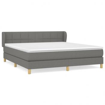 Boxspringbett mit Matratze Dunkelgrau 160x200 cm Stoff