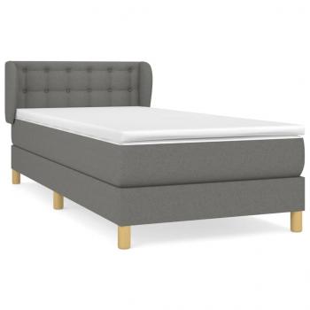 Boxspringbett mit Matratze Dunkelgrau 90x190 cm Stoff