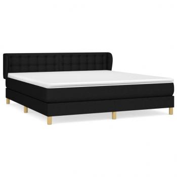 Boxspringbett mit Matratze Schwarz 180x200 cm Stoff