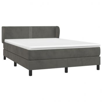 Boxspringbett mit Matratze Dunkelgrau 140x190 cm Samt