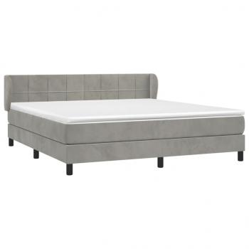 Boxspringbett mit Matratze Hellgrau 180x200 cm Samt