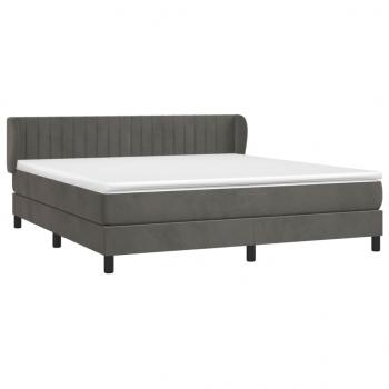 Boxspringbett mit Matratze Dunkelgrau 180x200 cm Samt