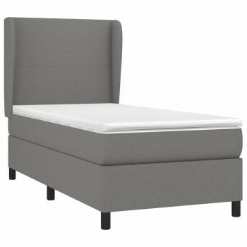 Boxspringbett mit Matratze Dunkelgrau 90x190 cm Stoff