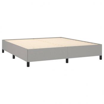 Boxspringbett mit Matratze Hellgrau 180x200 cm Stoff