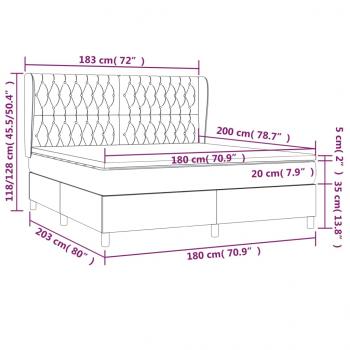 Boxspringbett mit Matratze Dunkelgrau 180x200 cm Stoff