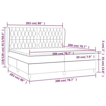 Boxspringbett mit Matratze Schwarz 200x200 cm Stoff