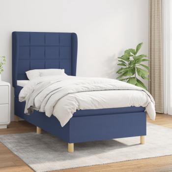 ARDEBO.de - Boxspringbett mit Matratze Blau 90x190 cm Stoff