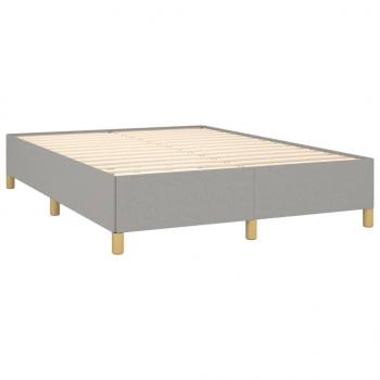 Boxspringbett mit Matratze Hellgrau 140x200 cm Stoff