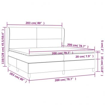 Boxspringbett mit Matratze Dunkelblau 200x200 cm Samt