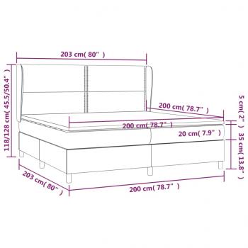 Boxspringbett mit Matratze Dunkelgrau 200x200 cm Samt