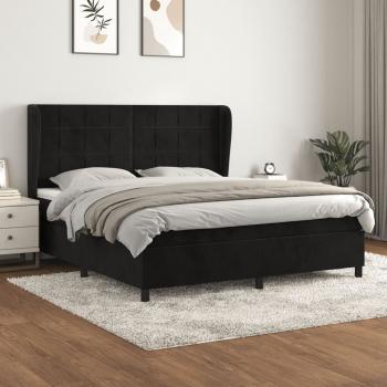 ARDEBO.de - Boxspringbett mit Matratze Schwarz 180x200 cm Samt