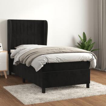 ARDEBO.de - Boxspringbett mit Matratze Schwarz 80x200 cm Samt