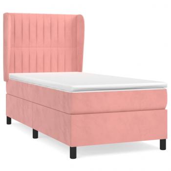 Boxspringbett mit Matratze Rosa 80x200 cm Samt