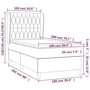 Boxspringbett mit Matratze Rosa 100x200 cm Samt